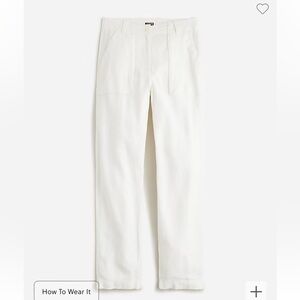 J crew white Seaside cargo pant in linen-TENCEL™ lyocell blend